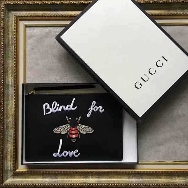 Gucci Bee Clutches 445597 Black