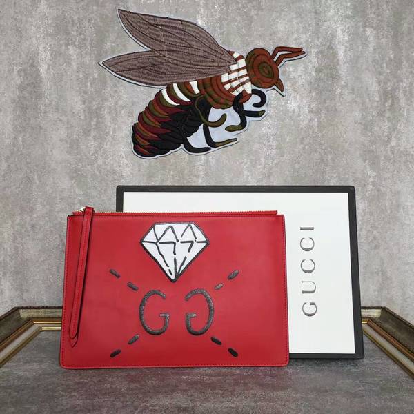 Gucci Diamond Clutches 445597 Red