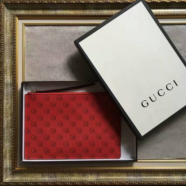 Gucci Skulls Pattern Clutches 445597 Red