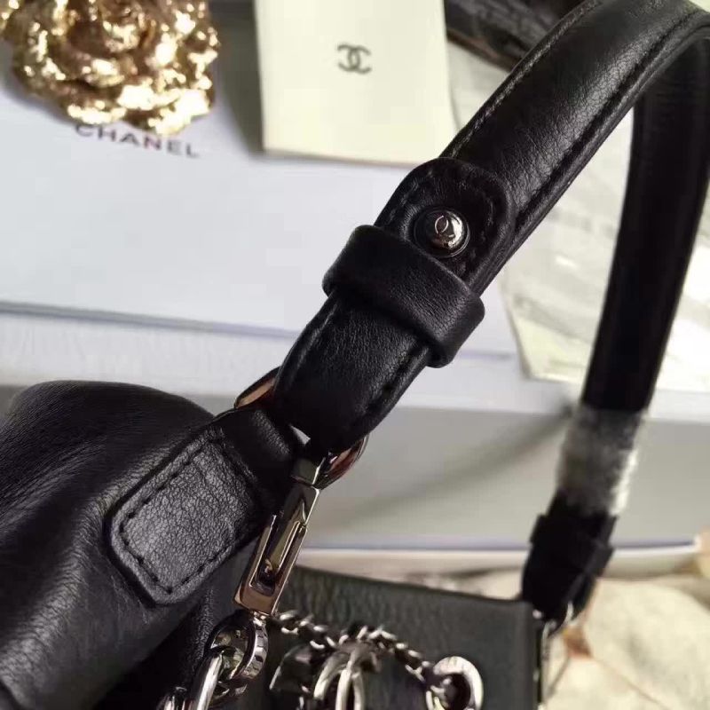 Chanel Deerskin Leather Bucket bag 17217 Black
