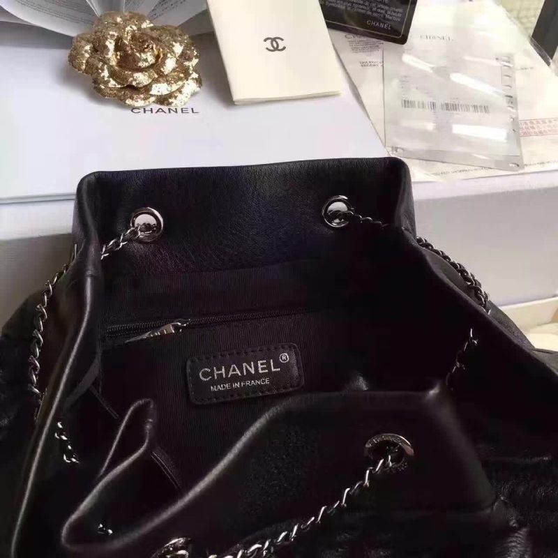 Chanel Deerskin Leather Bucket bag 17217 Black