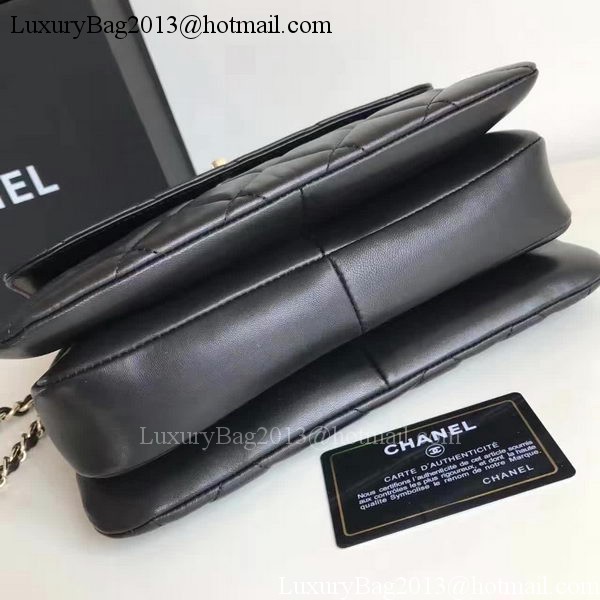 Chanel Classic Top Flap Bag Black Original Sheepskin Leather A92236 Gold