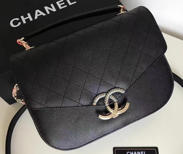 Chanel Flap Shoulder Bag Original Calfskin Leather A93578 Black