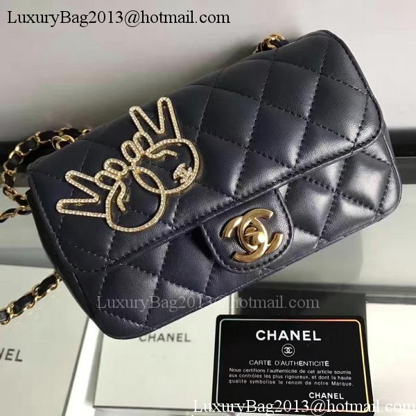 Chanel mini Classic Flap Bag Original Sheepskin A1116E Black