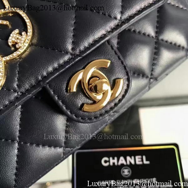 Chanel mini Classic Flap Bag Original Sheepskin A1116E Black