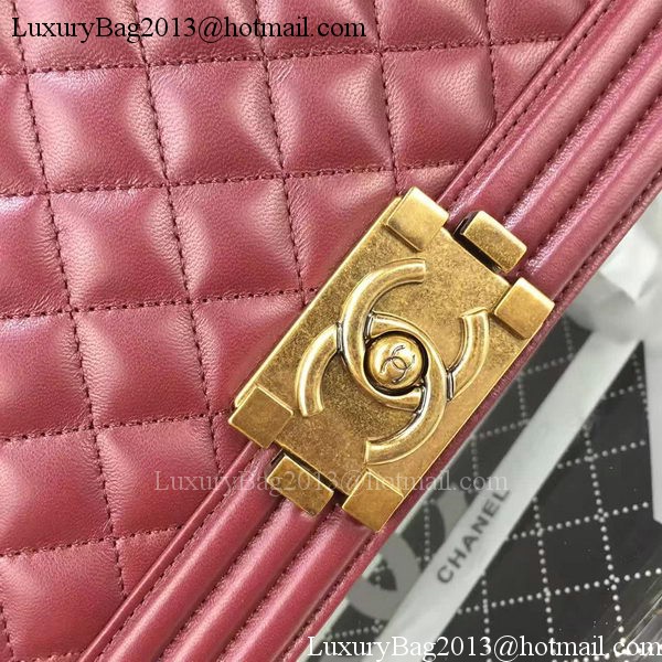 Boy Chanel Flap Bag Wine Original Sheepskin Leather A67088 Gold