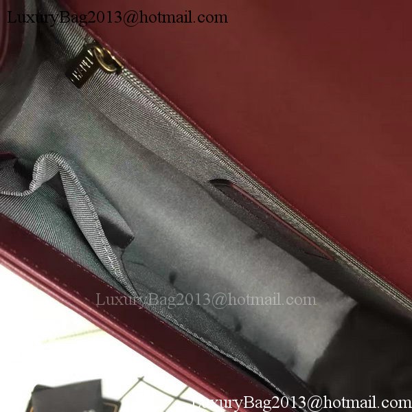 Boy Chanel Flap Bag Wine Original Sheepskin Leather A67088 Gold