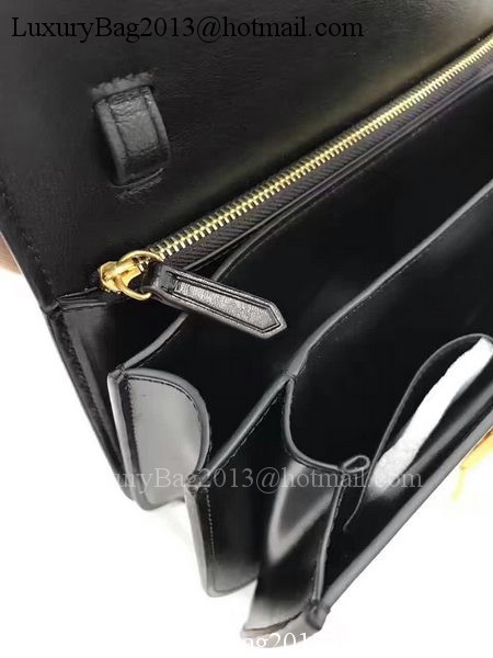 Celine Classic Box Flap Bag Smooth Leather C20447 Black