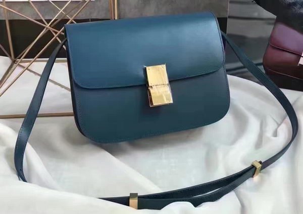 Celine Classic Box Flap Bag Smooth Leather C20447 Blue