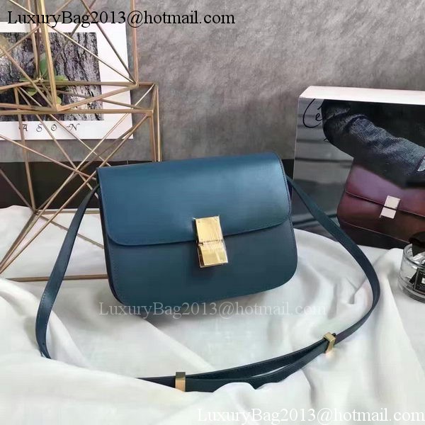 Celine Classic Box Flap Bag Smooth Leather C20447 Blue
