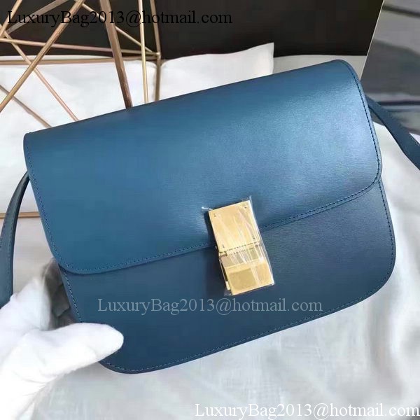 Celine Classic Box Flap Bag Smooth Leather C20447 Blue