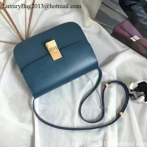 Celine Classic Box Flap Bag Smooth Leather C20447 Blue