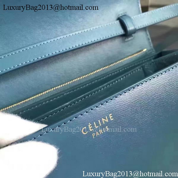 Celine Classic Box Flap Bag Smooth Leather C20447 Blue