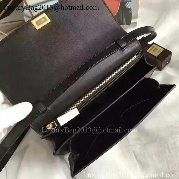 Celine Classic Box Flap Bag Suede Leather C20445 Black
