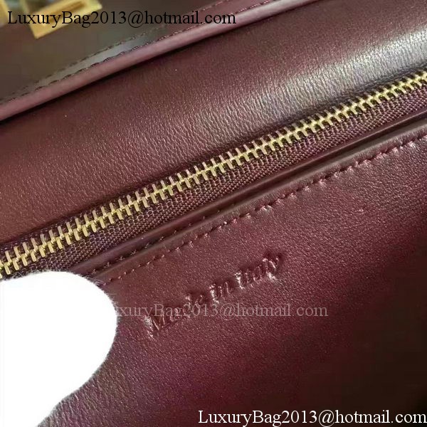 Celine Classic Box Flap Bag Suede Leather C20445 Wine