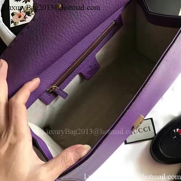 Gucci GG Marmont Leather Top Handle Bag 421890 Purple