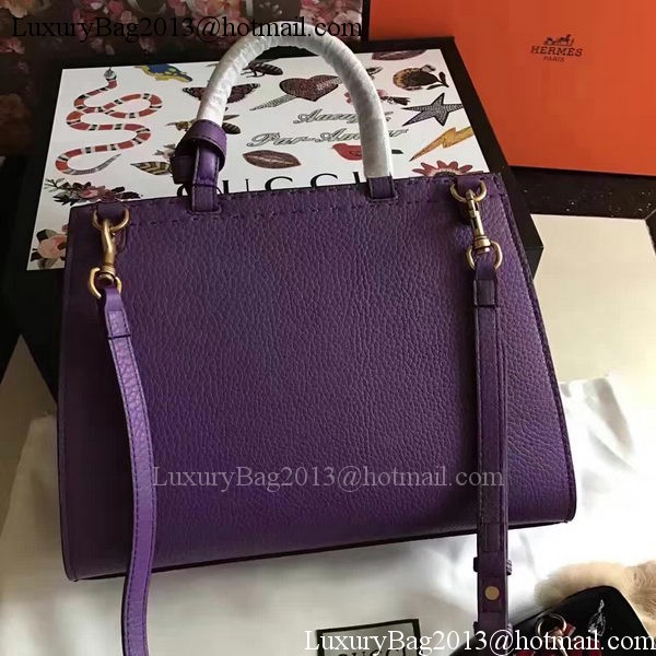 Gucci GG Marmont Leather Top Handle Bag 421890 Purple