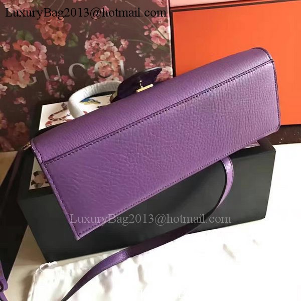 Gucci GG Marmont Leather Top Handle Bag 421890 Purple