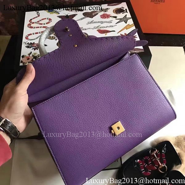 Gucci GG Marmont Leather Top Handle Bag 421890 Purple