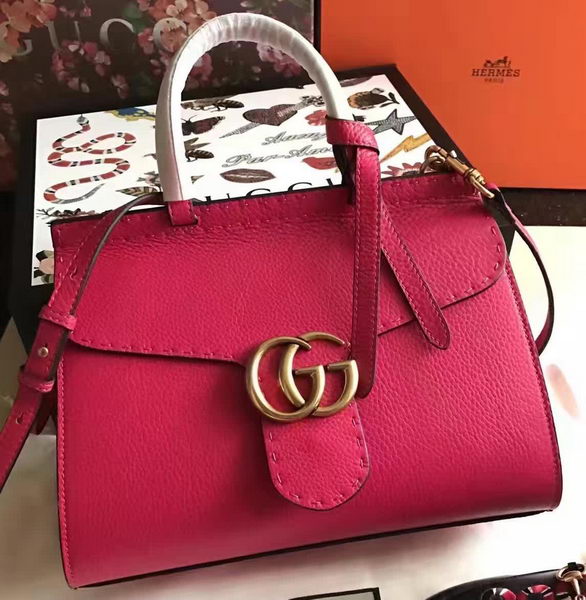 Gucci GG Marmont Leather Top Handle Bag 421890 Rose