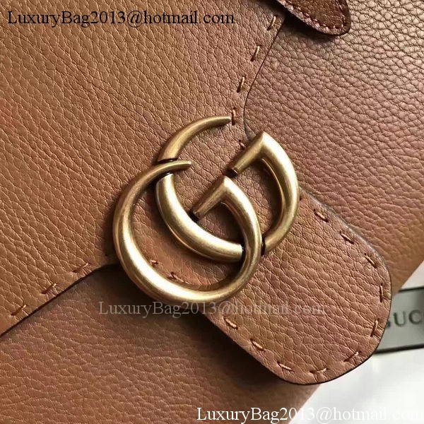 Gucci GG Marmont Leather Top Handle Bag 421890 Wheat