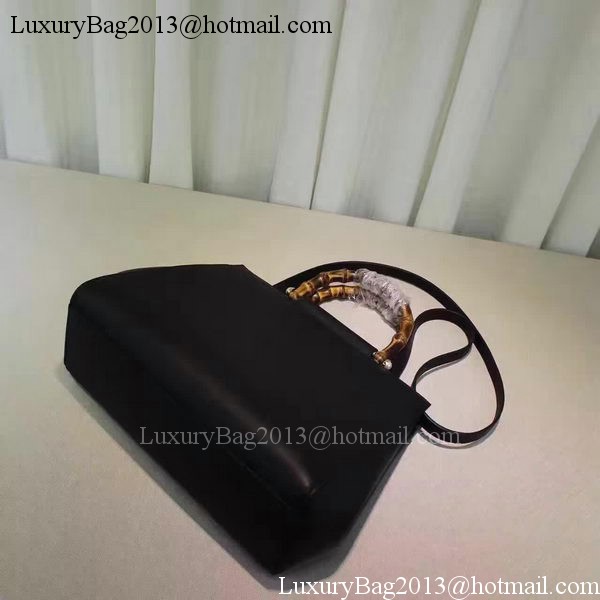 Gucci Nymphaea Leather Top Handle Bag 453766 Black