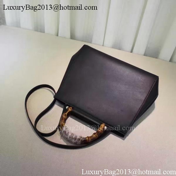 Gucci Nymphaea Leather Top Handle Bag 453766 Black