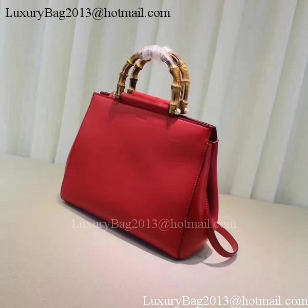 Gucci Nymphaea Leather Top Handle Bag 453766 Red