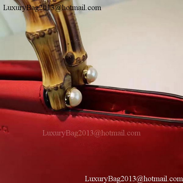 Gucci Nymphaea Leather Top Handle Bag 453766 Red