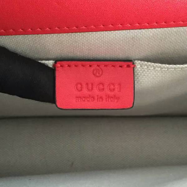 Gucci Now Bamboo Smooth Leather Top Handle Bag 448075 Red