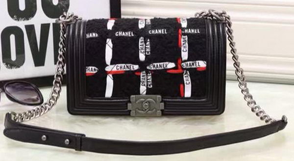 Boy Chanel Flap Shoulder Bag Fabric A74735 Black