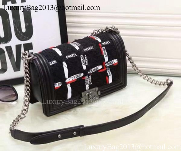 Boy Chanel Flap Shoulder Bag Fabric A74735 Black