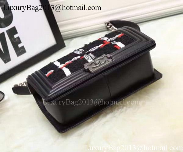 Boy Chanel Flap Shoulder Bag Fabric A74735 Black