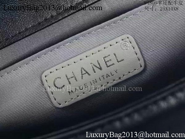 Boy Chanel Top Handle Flap Bag Calfskin A94805 Black