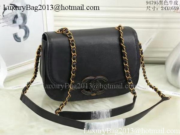 Chanel Flap Shoulder Bag Calfskin Leather A94795 Black