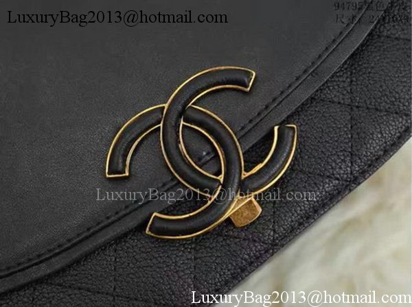 Chanel Flap Shoulder Bag Calfskin Leather A94795 Black