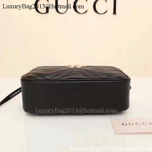 Gucci GG Marmont Matelasse Shoulder Bag 447632 Black