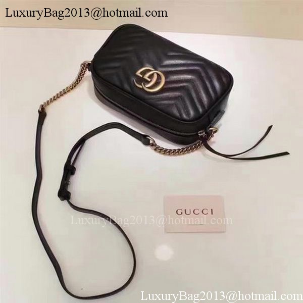 Gucci GG Marmont Matelasse Shoulder Bag 447632 Black