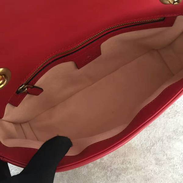 Gucci GG Marmont Sheenskin Shoulder Bag 443497A Red