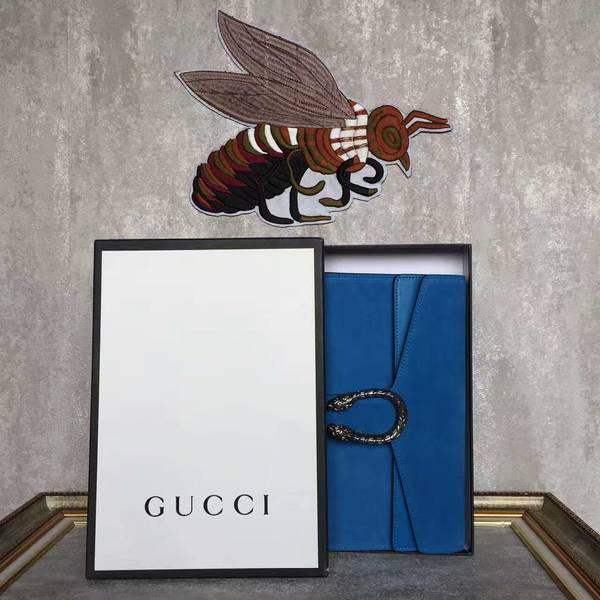 Gucci Dionysus Suede Leather Clutches 415155 Blue