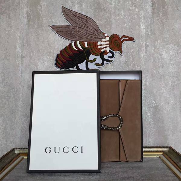 Gucci Dionysus Suede Leather Clutches 415155 Camel