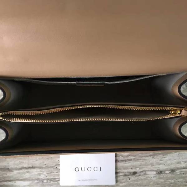 Gucci Now Bamboo Smooth Leather Top Handle Bag 448075 Camel&Green&Red