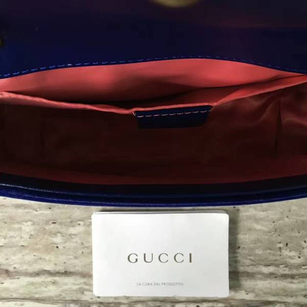 Gucci GG Marmont Suede Leather Mini Shoulder Bag 446744 Dark Blue