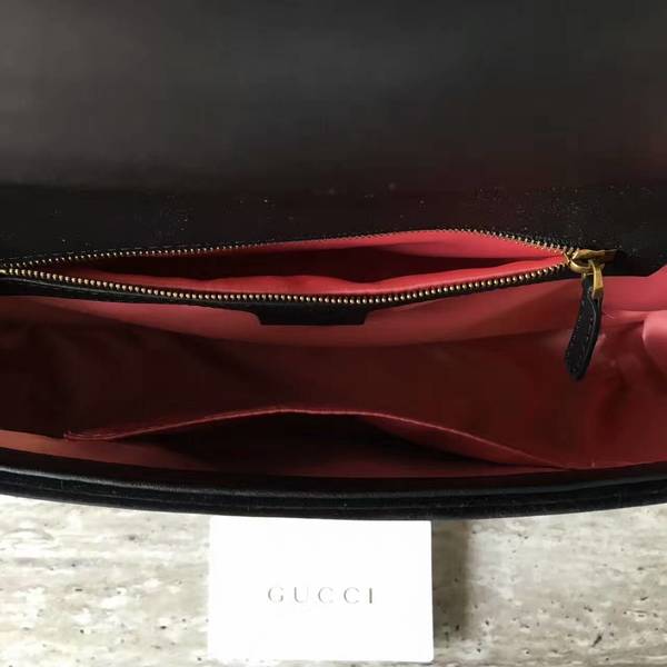 Gucci GG Suede Leather Shoulder Bag 443496 Black