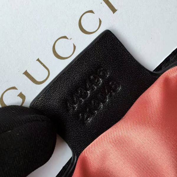 Gucci GG Suede Leather Shoulder Bag 443496 Black