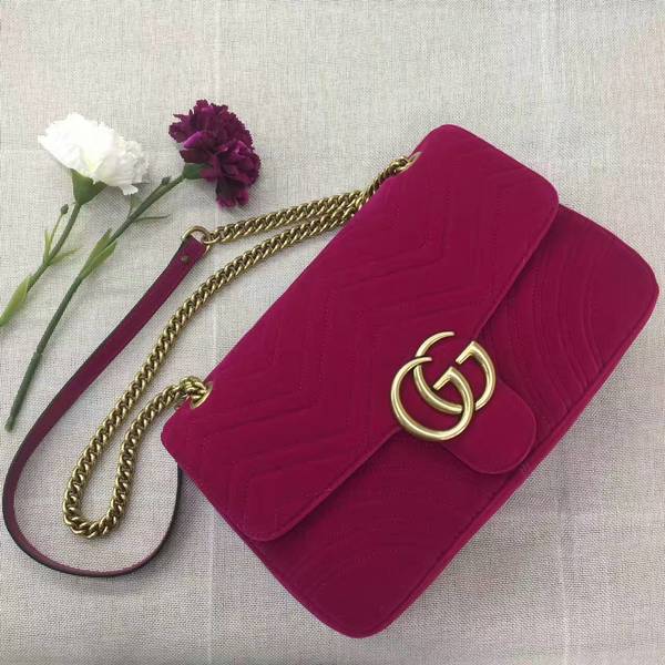 Gucci GG Suede Leather Shoulder Bag 443496 Wine