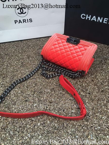 Boy Chanel Flap Shoulder Bag Original Velvet Leather A67085 Orange