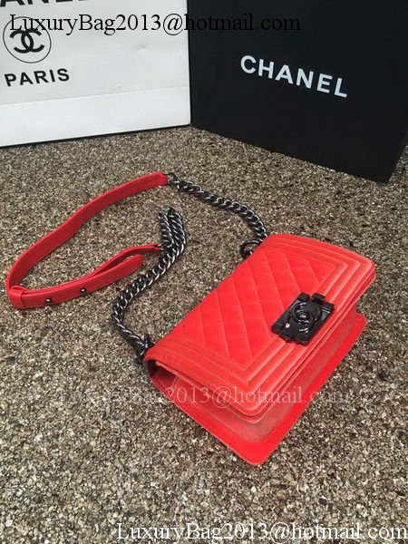 Boy Chanel Flap Shoulder Bag Original Velvet Leather A67085 Orange