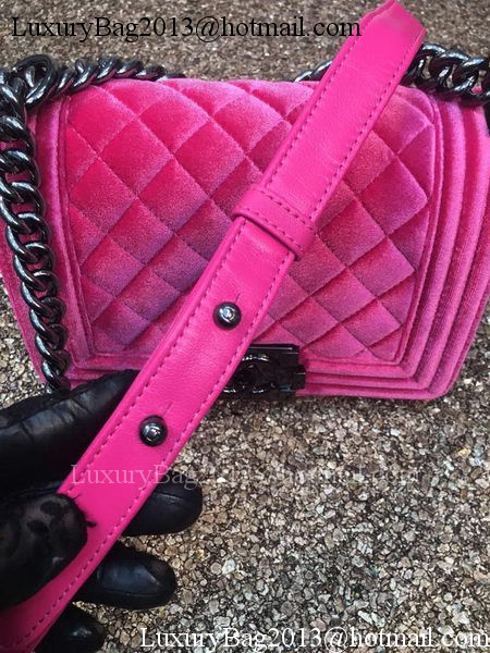 Boy Chanel Flap Shoulder Bag Original Velvet Leather A67085 Rose