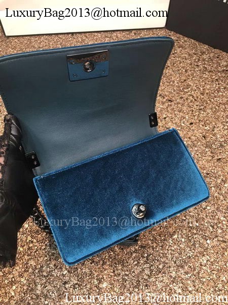 Boy Chanel Flap Shoulder Bag Original Velvet Leather A67085 Royal